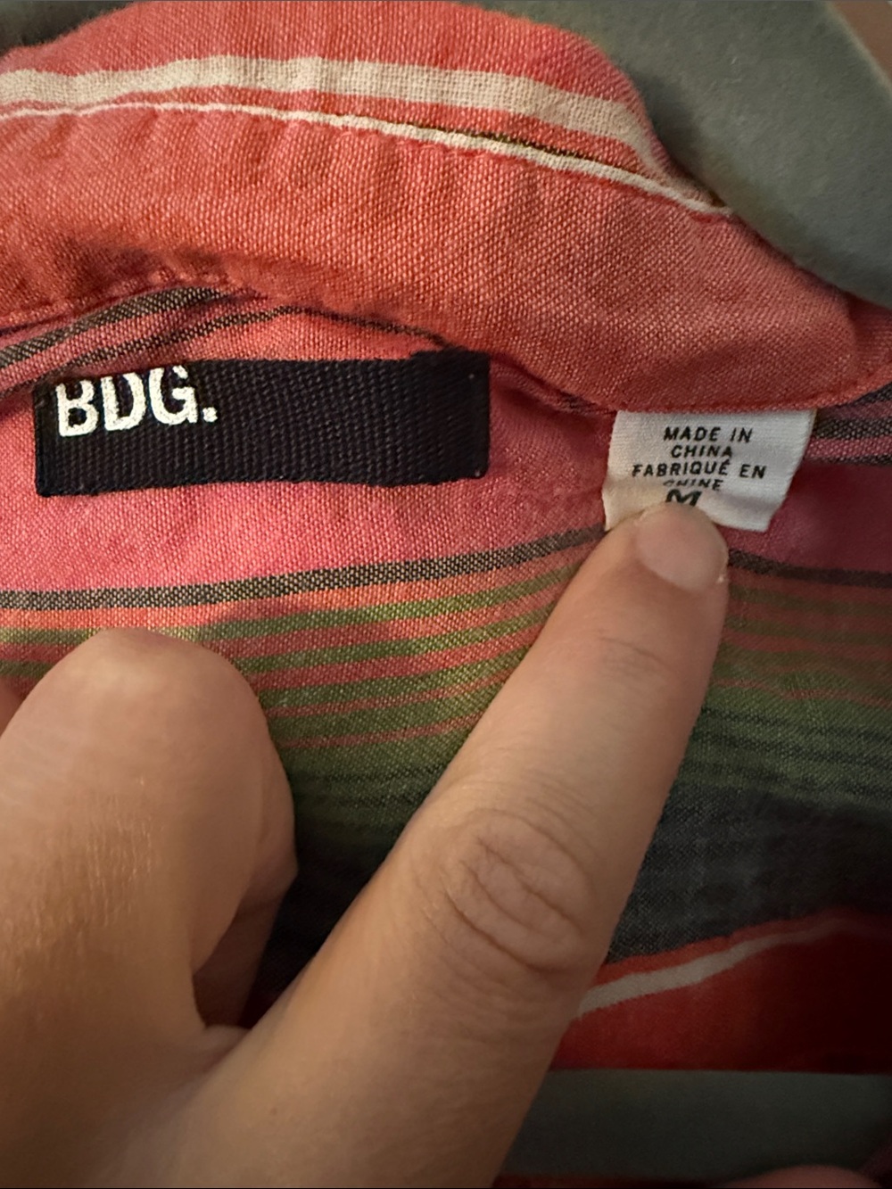 Striped Button-Down Shirt in Red and Multicolor - Picture 3 of 4